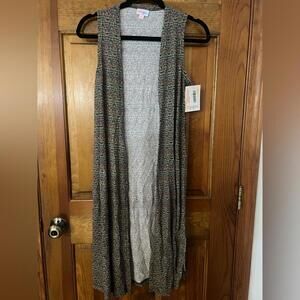 LuLaRoe Joy Sweater Sleeveless Vest Duster Cover Up Cardigan Tie Dye XS NWT